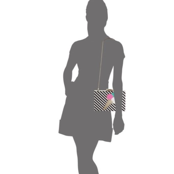 KATE SPADE "MISS PENNY'S" VINYL EMANUELLE ICE CREAM FRAME BOX CLUTCH - Picture 4 of 11